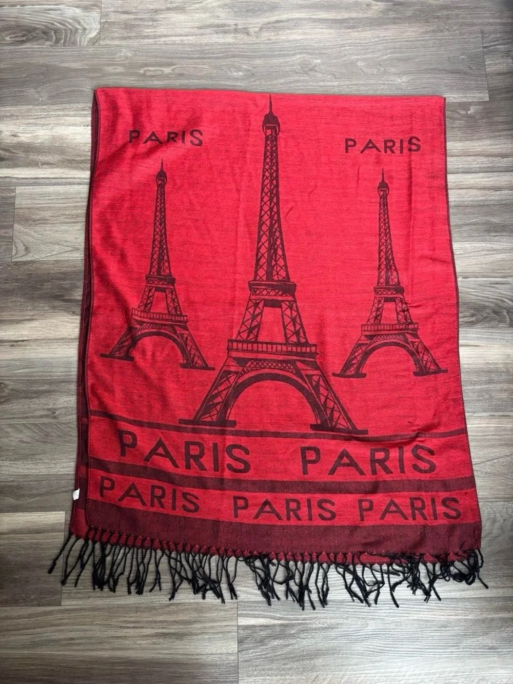 Paris Eiffel Tower Red Throw Blanket